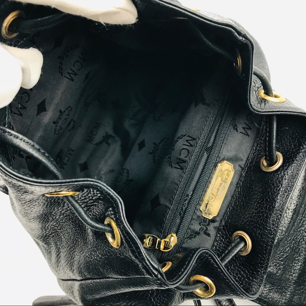 Authentic MCM Black Leather Mini Backpack - Picture 5 of 8